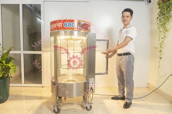 Lò quay vịt kính xoay 680 dùng than SV680