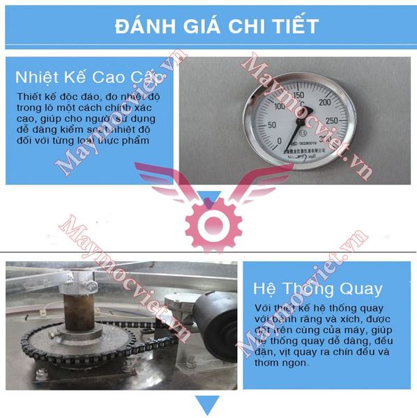 Lò quay vịt kính xoay 680 dùng than SV680