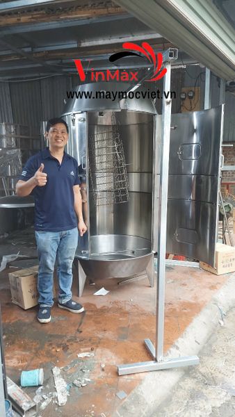 Lò quay vịt inox bằng than 100 có vanh nối VML100
