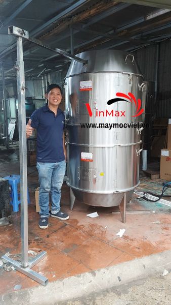 Lò quay vịt inox bằng than 100 có vanh nối VML100