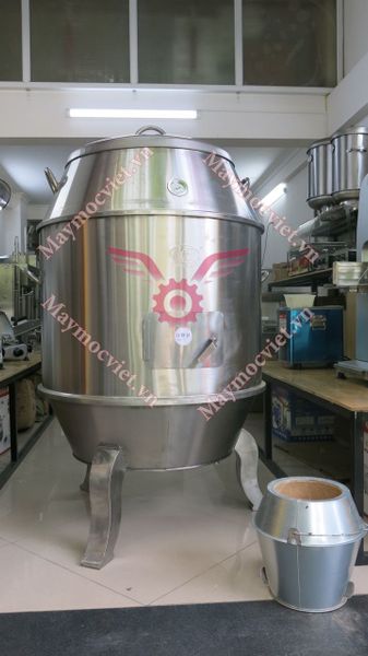 Lu quay vịt gà bằng than dạng chân cong phi 90 cm ( inox 304 )