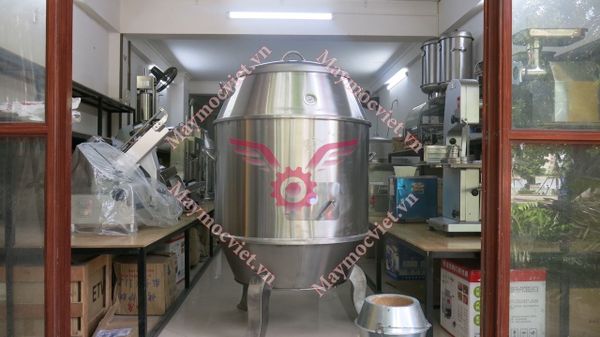 Lu quay vịt gà bằng than dạng chân cong phi 90 cm ( inox 304 )