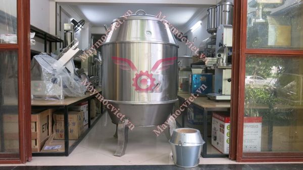 Lu quay vịt gà bằng than dạng chân cong phi 80 cm ( inox 304 )
