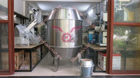 Lu quay vịt gà bằng than dạng chân cong phi 90 cm ( inox 304 )