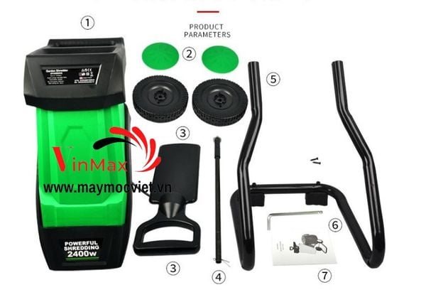 Máy băm cành lá cây mini chạy điện Vinmax VMB2400