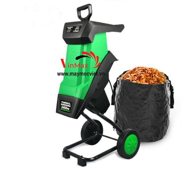 Máy băm cành lá cây mini chạy điện Vinmax VMB2400