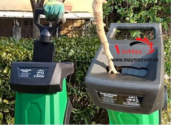 Máy băm cành lá cây mini chạy điện Vinmax VMB2400