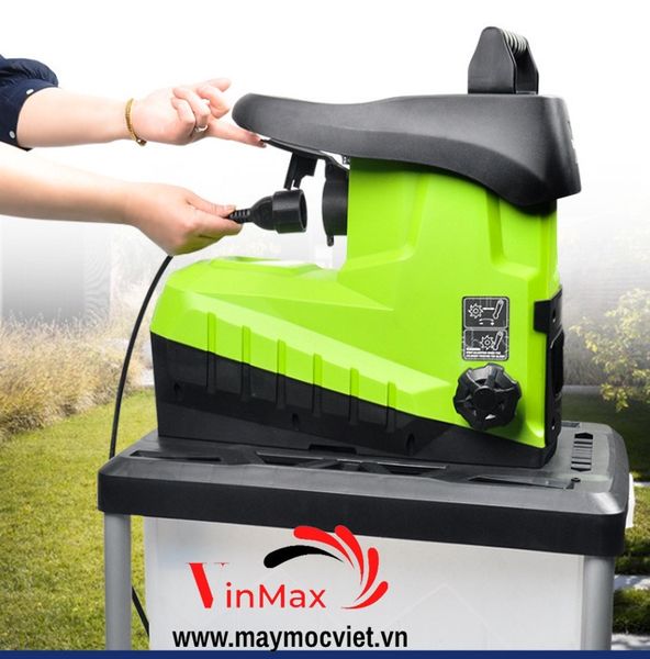 Máy băm cành lá cây mini chạy điện Vinmax VMB2800