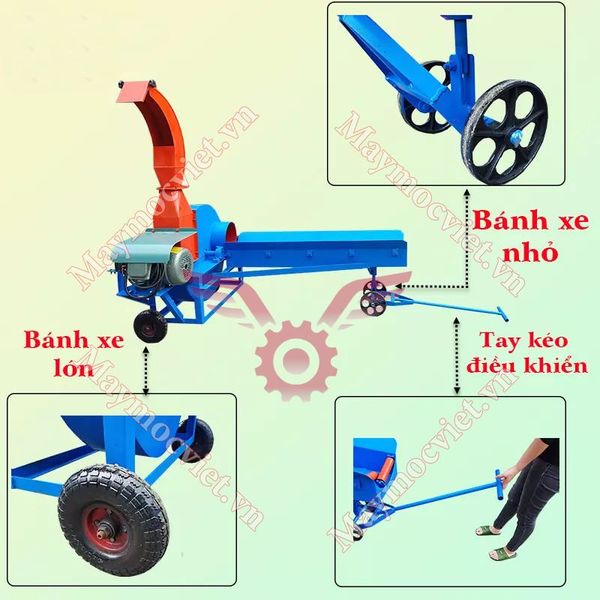 Máy băm chuối, cỏ công nghiệp băng tải VM BT55