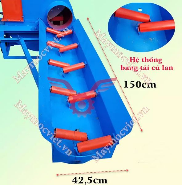 Máy băm chuối, cỏ công nghiệp băng tải VM BT55