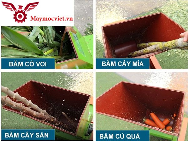 Máy băm cỏ voi, thân ngô, mía gắn động cơ xăng 6.5hp Turbo TBB650