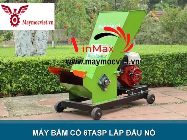 Máy băm cỏ voi, thân ngô, mía gắn động cơ xăng 6.5hp Turbo TBB650