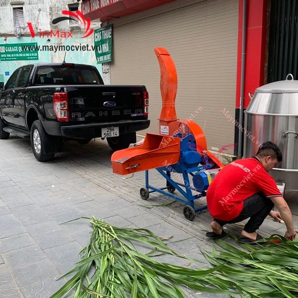 Máy băm cỏ voi công nghiệp có băng tải VMBC3500