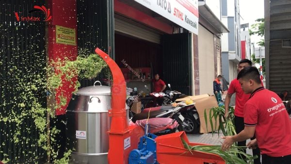 Máy băm cỏ voi công nghiệp có băng tải VMBC3500