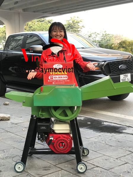 Máy băm rơm, cỏ động cơ đầu nổ 6.5hp Vinmax VMBR65