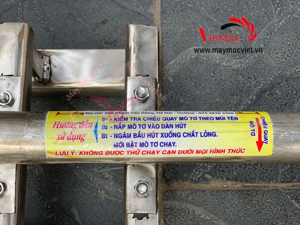 Dàn bơm bùn ao hồ, bioga, hóa chất, bơm cát khung inox động cơ 3 pha VMH22I