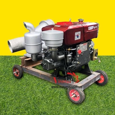 Máy bơm nước đầu nổ Diesel D24 đề điện phi 200 Turbo 24200