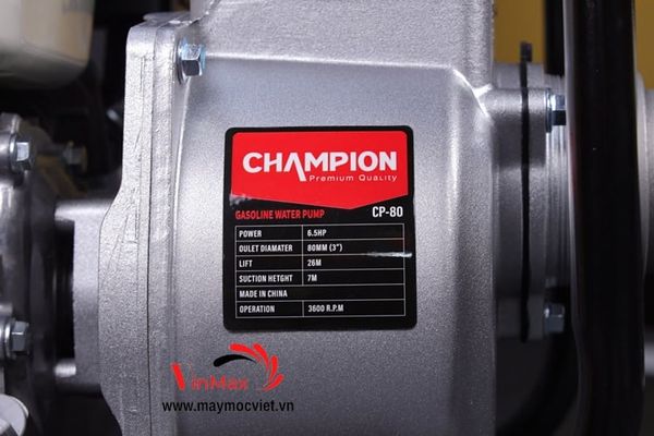 Máy Bơm Nước Chạy Xăng 6.5HP Champion CP80