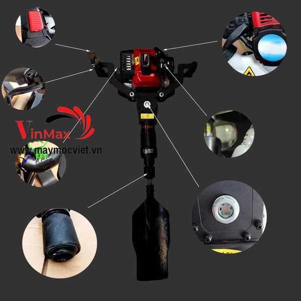 Máy đánh gốc cây kết hợp khoan đục bê tông Turbo TBB125 động cơ 2 thì