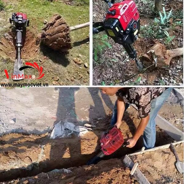 Máy đánh gốc cây kết hợp khoan đục bê tông Turbo TBB125 động cơ 2 thì