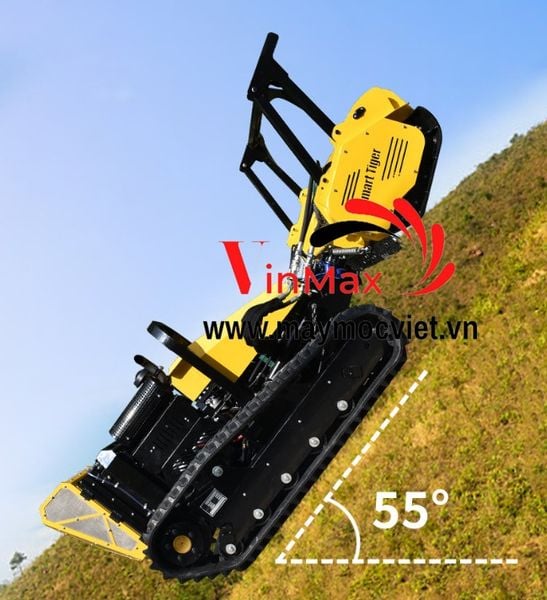 Máy cắt cỏ bánh xích điều khiển từ xa cắt cỏ bờ đê, bờ kè VMD900