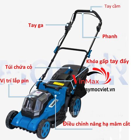 Máy cắt cỏ đẩy tay dùng pin Turbo TBP45