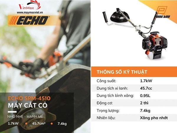 Máy cắt cỏ 2 thì ECHO SRM4510 (45.7 cm³)