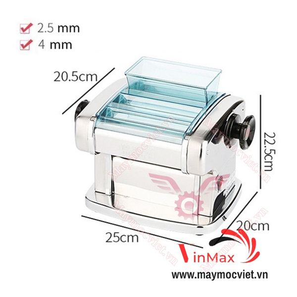Máy cán bột làm há cả, máy cắt sợi mì vằn thắn Vinmax VMC135