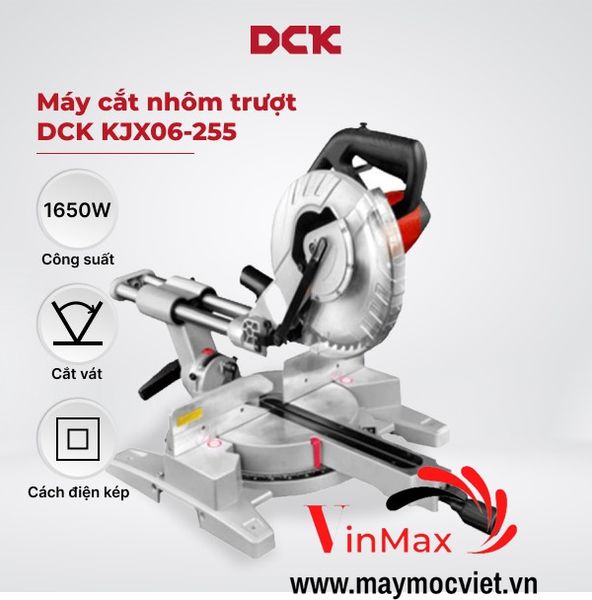 Máy cắt nhôm trượt DCK KJX06-255 / 255mm - 1650W