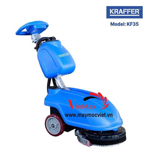 Máy chà sàn liên hợp đẩy tay dùng bình ắc quy Kraffer KF35