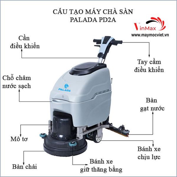 Máy Chà Sàn Liên Hợp Cánh Bướm Palada PD2A