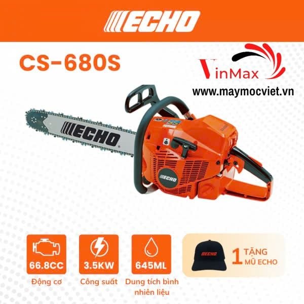 Máy cưa xích ECHO CS680S – 66,8cc (Chưa kèm lam xích)