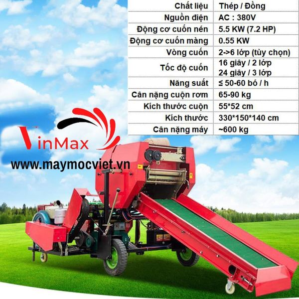 Máy cuốn cỏ ủ chua cho gia súc Turbo TBC380