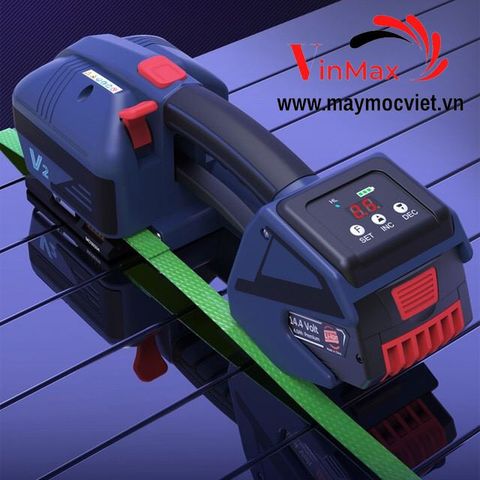 Máy đóng đai nhựa PP/PET hàn nhiệt dùng Pin V2