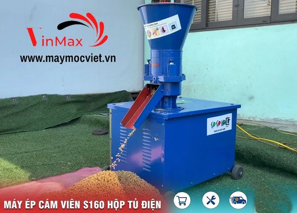 Máy ép cám viên Vinmax S160-3L hộp tủ điện