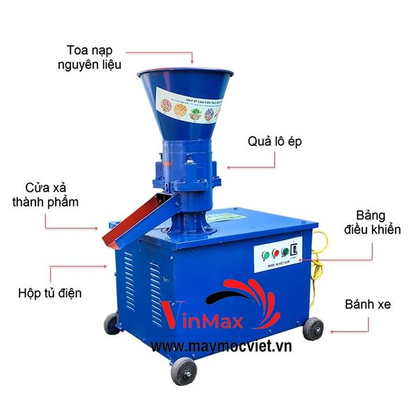Máy ép cám viên Vinmax S160-3L hộp tủ điện