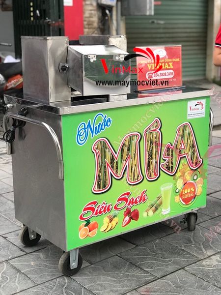 Xe ép nước mía 3 lô inox 2 cây bàn dài Vinmax VME900