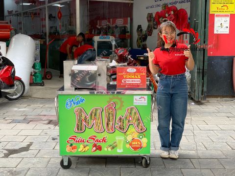 Xe ép nước mía 3 lô inox 2 cây bàn dài Vinmax VME900