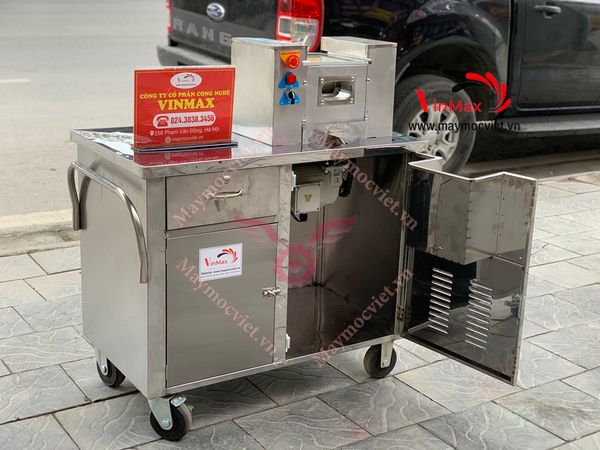 Xe ép nước mía 3 lô inox 2 cây bàn dài Vinmax VME900