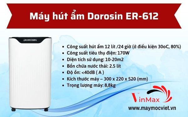 Máy hút ẩm Dorosin ER-612 công suất 12 lít/ngày