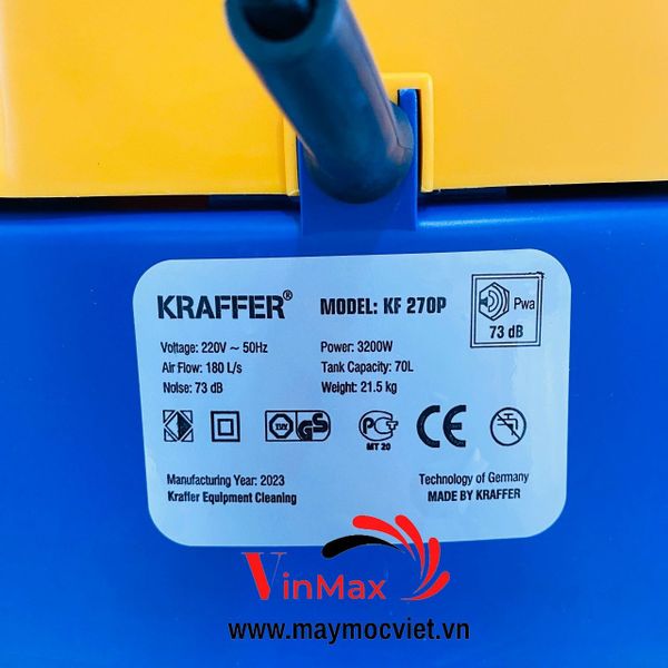 Máy hút bụi nước Kraffer KF270P thùng nhựa ABS