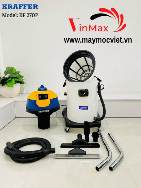 Máy hút bụi nước Kraffer KF270P thùng nhựa ABS