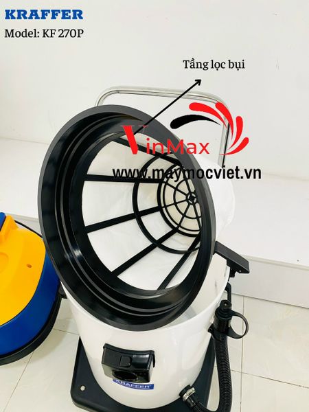 Máy hút bụi nước Kraffer KF270P thùng nhựa ABS