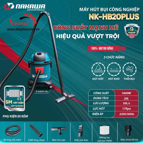 Máy hút bụi công nghiệp NAKAWA NK-HB20PLUS