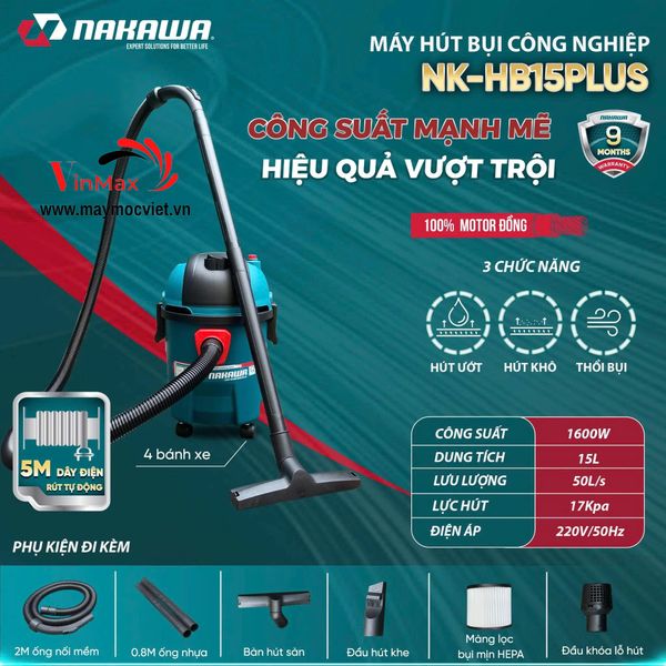 Máy hút bụi công nghiệp NAKAWA NK-HB15PLUS