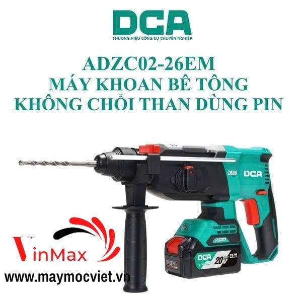 Máy Khoan Bê Tông Dùng Pin DCA 20V ADZC02-26EM (2 Pin 1 Sạc)