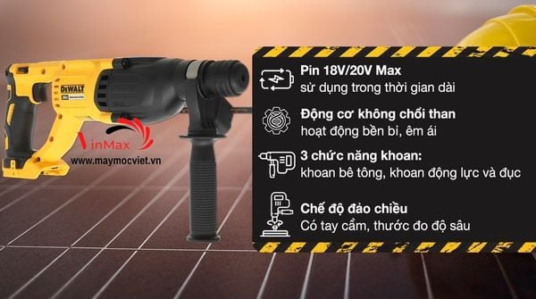 Máy khoan bê tông pin Dewalt DCH133N-KR 18V (không kèm pin, sạc)