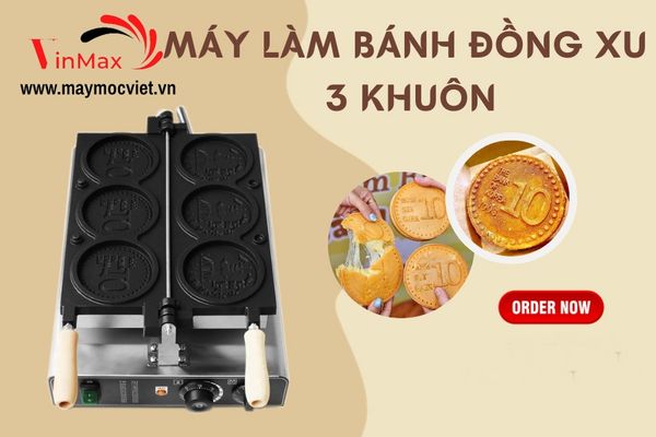 Máy làm bánh đồng xu 3 khuôn Vinmax VMB306