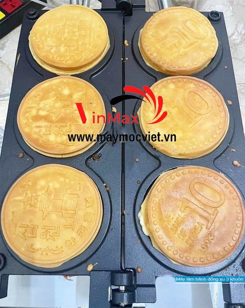 Máy làm bánh đồng xu 3 khuôn Vinmax VMB306