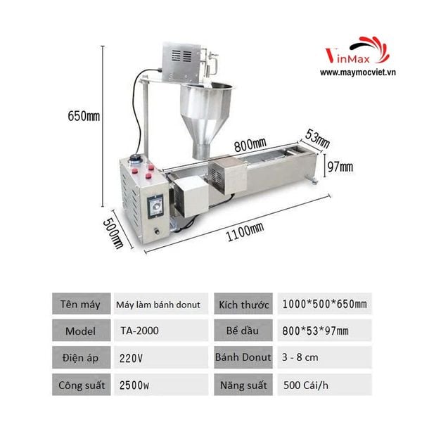 Máy làm bánh donut tự động Turbo TBB101